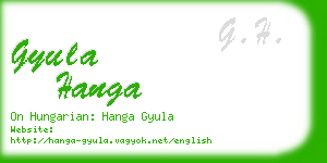 gyula hanga business card